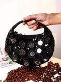 Kim Mirror Black Half Moon Bag
