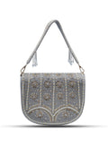 Kavya Grey Flap Over Bag with Handle