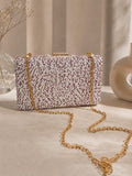 Dazzle Pink Sequined Sleek Clutch