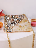 Vixi Embellished Brass Clutch