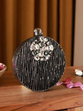 Aashna Round Embellished Brass Clutch