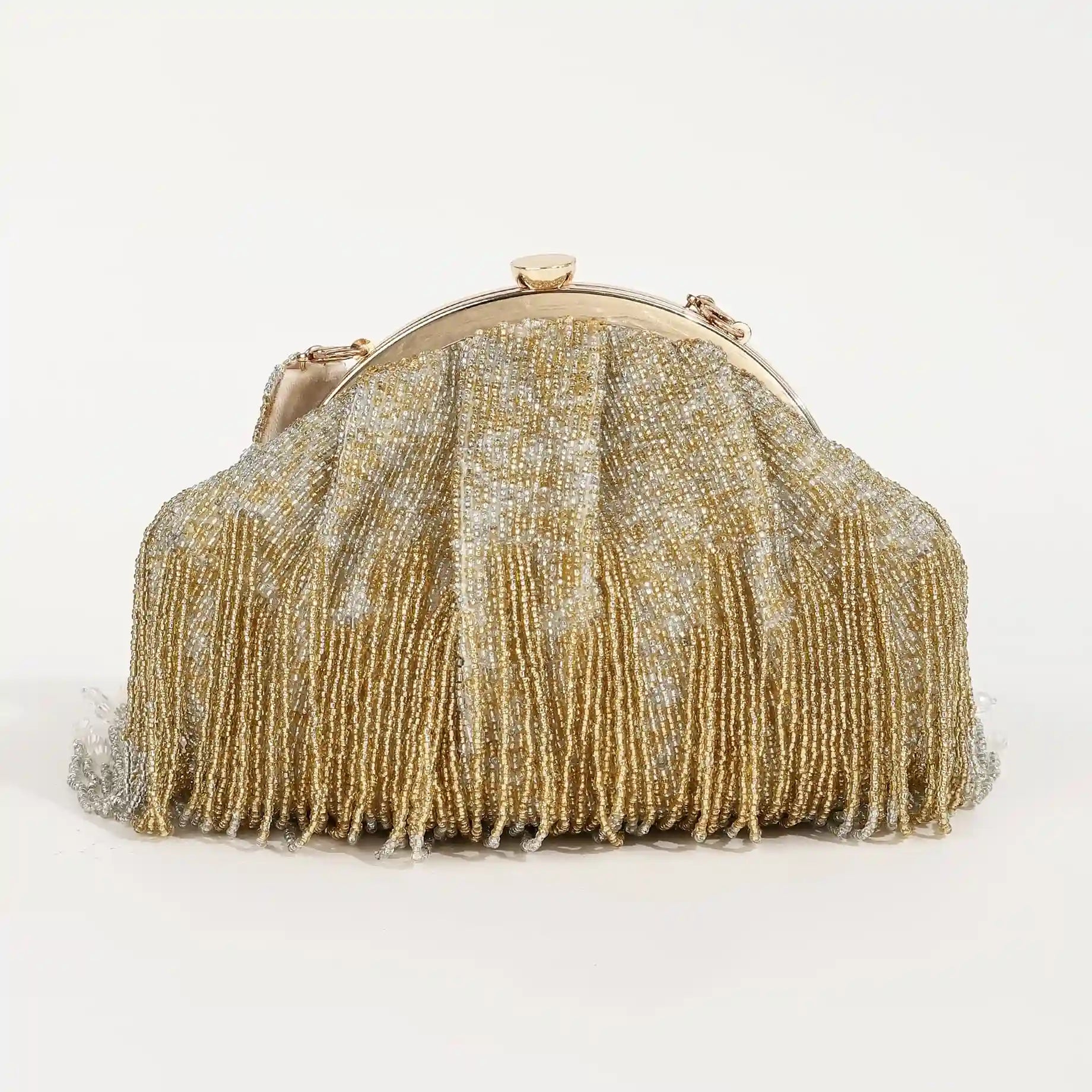 Tan Clan Amour Batua bag featuring a detachable handle, stylish design, and compact size for versatile daily use.