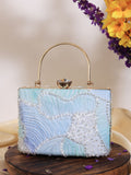 Aqua Blue Casket Clutch