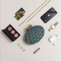 Zafraan Blue Hand Embroidered Clutch