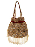 Sehaj Maroon Tasselled Potli Bag