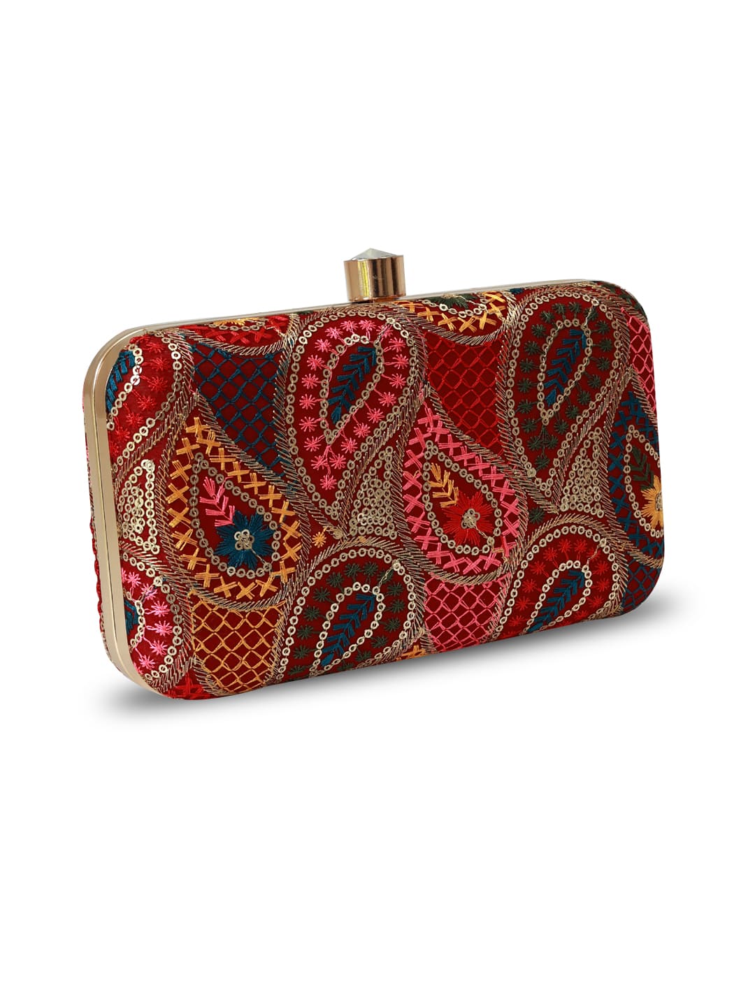 Multicolor Motif Box Clutch
