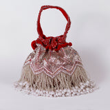 Meher Potli bag with handle by The Tan Clan, featuring intricate embroidery and traditional design, suitable for festive occasions.