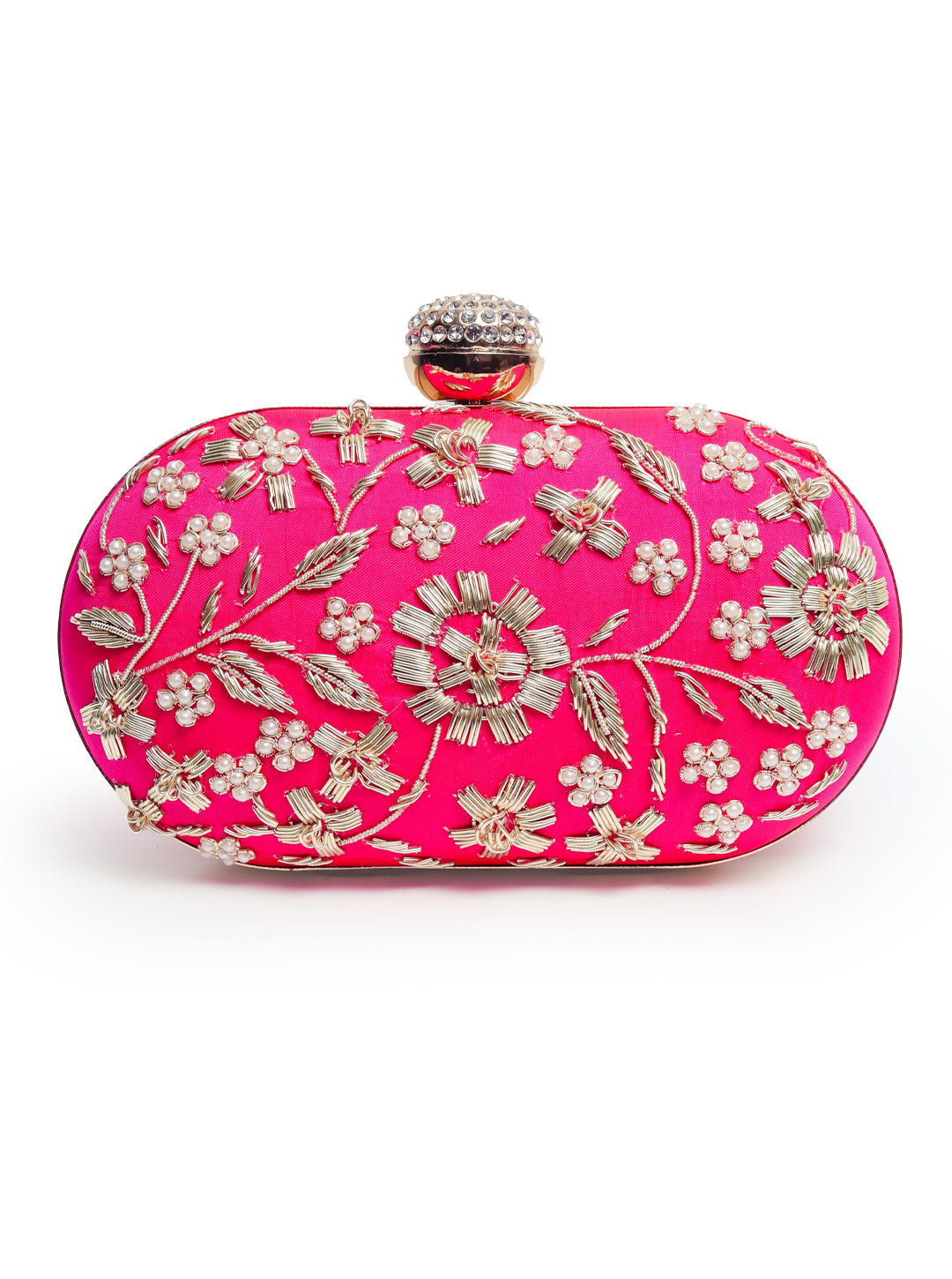 Hand-embroidered Baiza Zardozi clutch purse with intricate designs, crafted by The Tan Clan for elegant accessories.