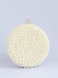 Gauhar All White Pearl Hand Embroidered Clutch
