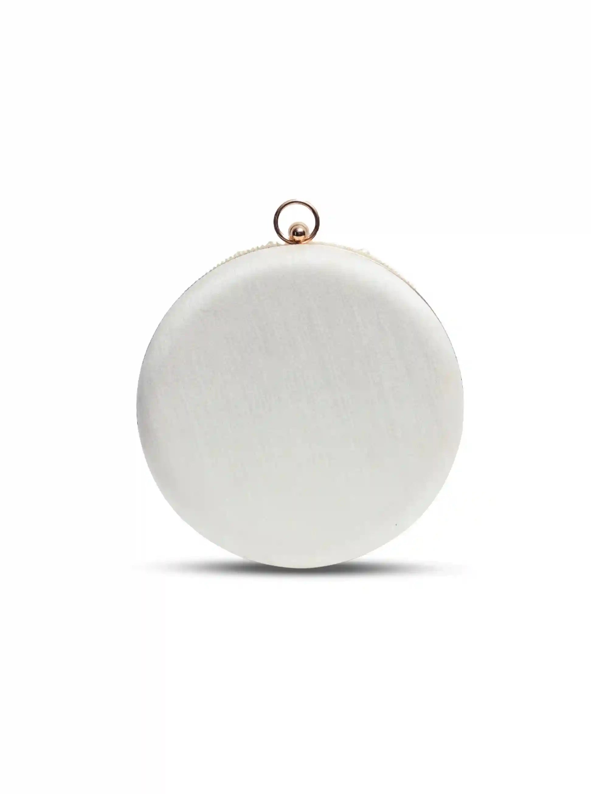 Mukta All White Pearl Hand Embroidered Clutch