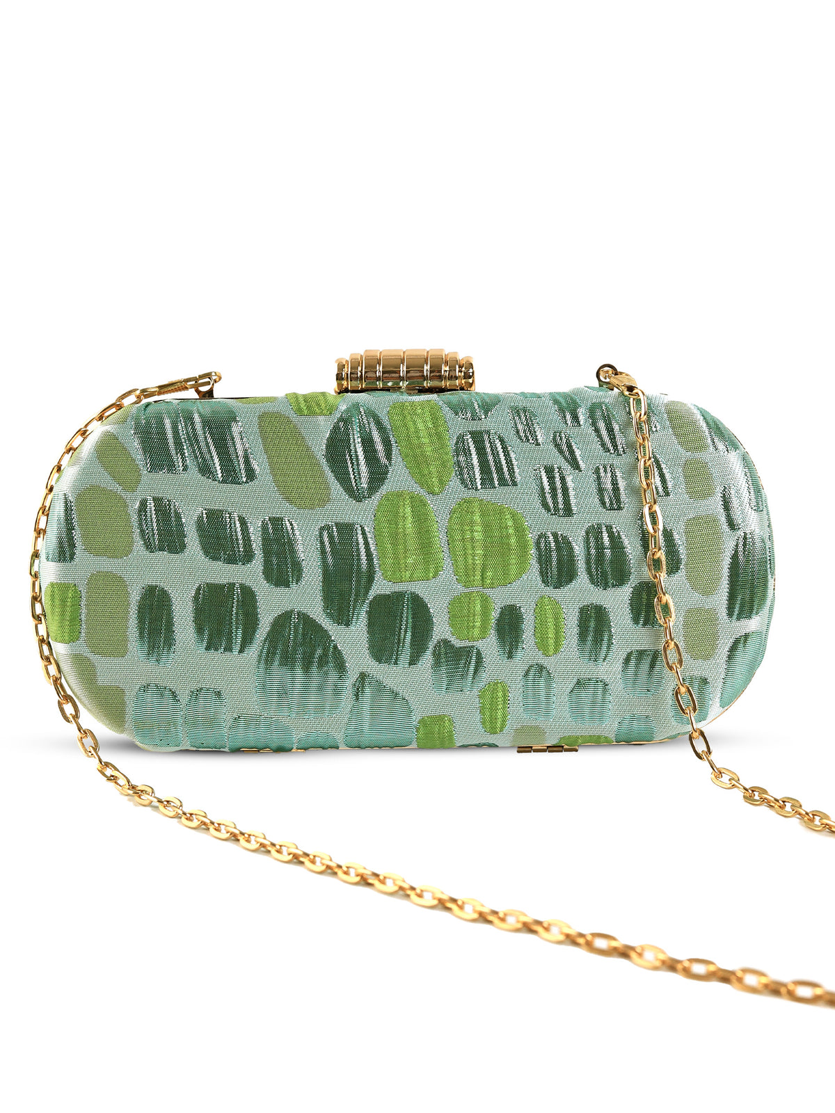 Coral long green clutch purse by The Tan Clan with sleek design and elegant texture, perfect for evening accessories.