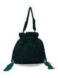 Rosa Green Potli Bag with Handle