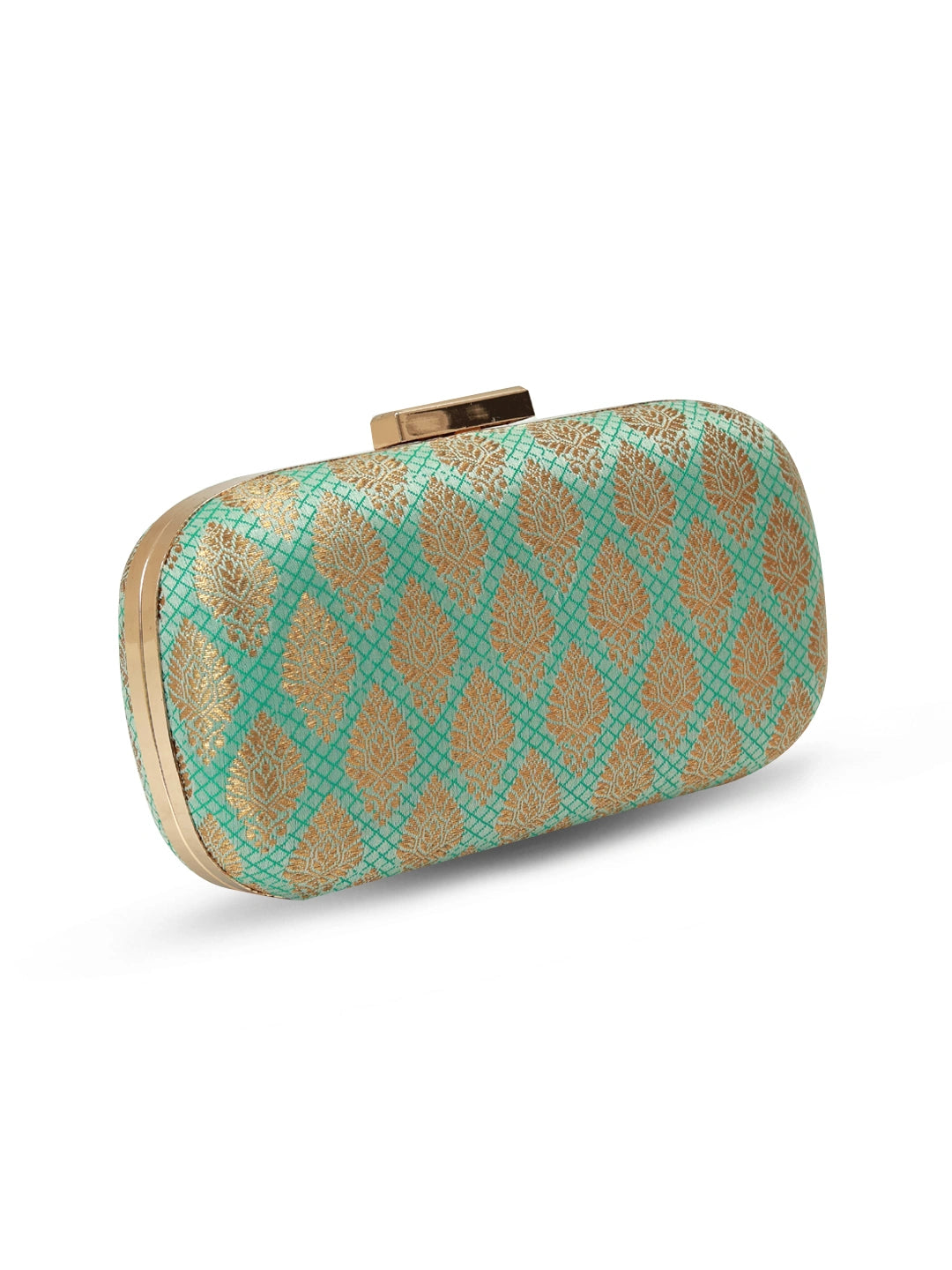 Green leather long clutch bag by The Tan Clan with a sleek, minimalist design and subtle stitching details.