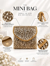 Anaya Gold Envelope Bag by THE TAN CLAN featuring a sleek gold satin finish and elegant envelope clutch design.