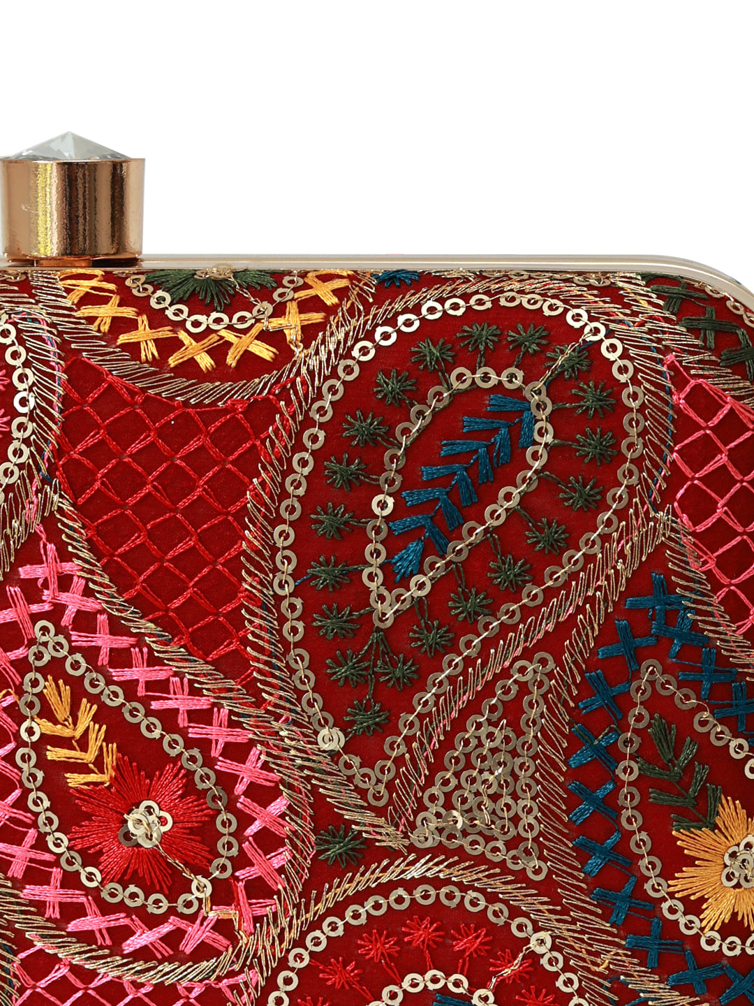 Multicolor Motif Box Clutch
