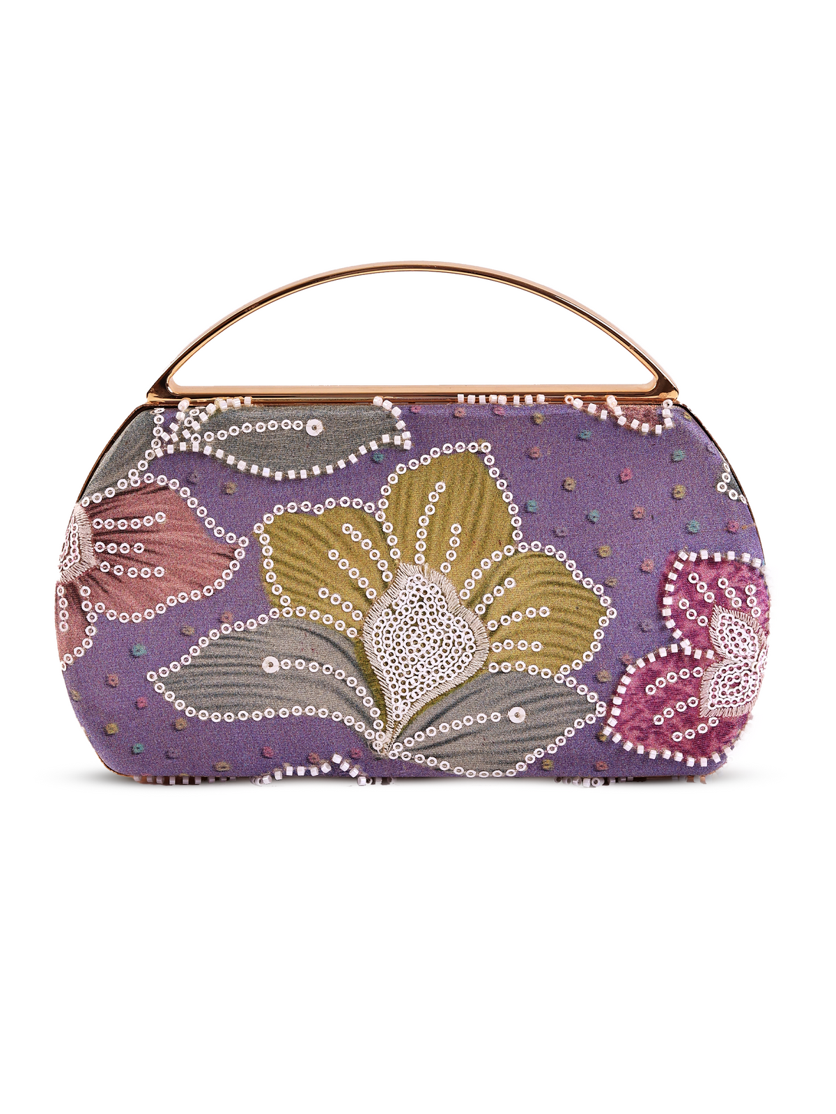 Riveria Multicolor Capsule Clutch by The Tan Clan, featuring vibrant, multicolored patterns and compact design.