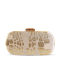 Coral Long Beige Clutch