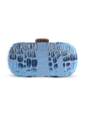 Coral Long Blue Clutch
