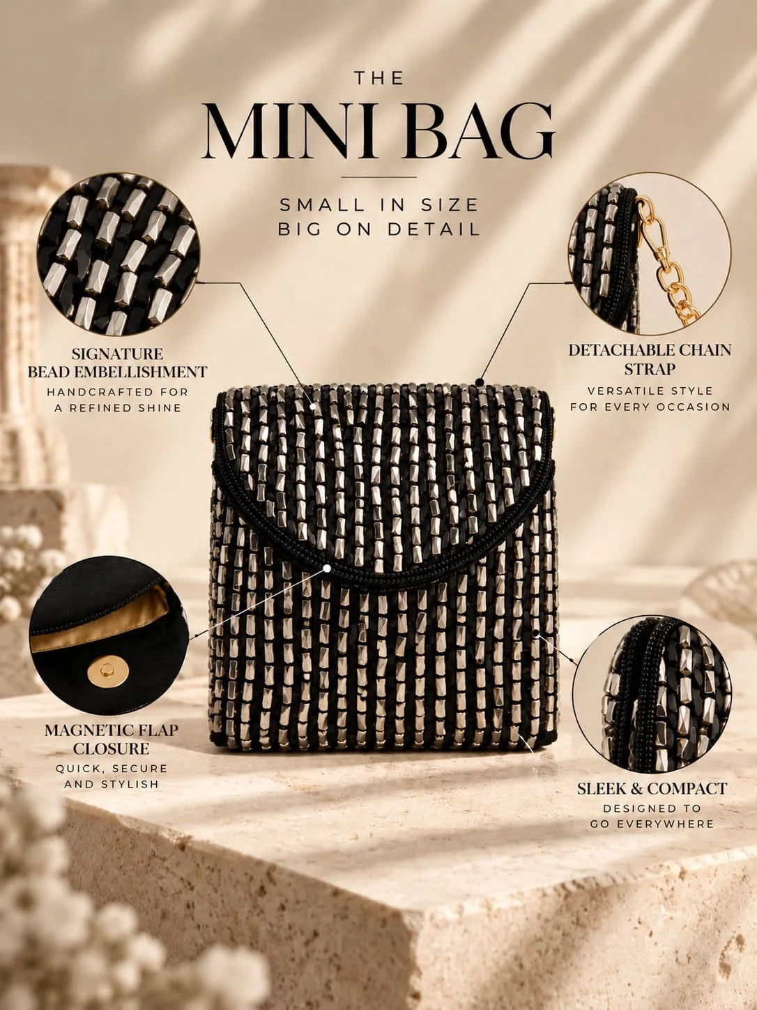Black envelope bag from THE TAN CLAN named Anaya, featuring sleek design and minimalist style suitable for evening or formal occasions.
