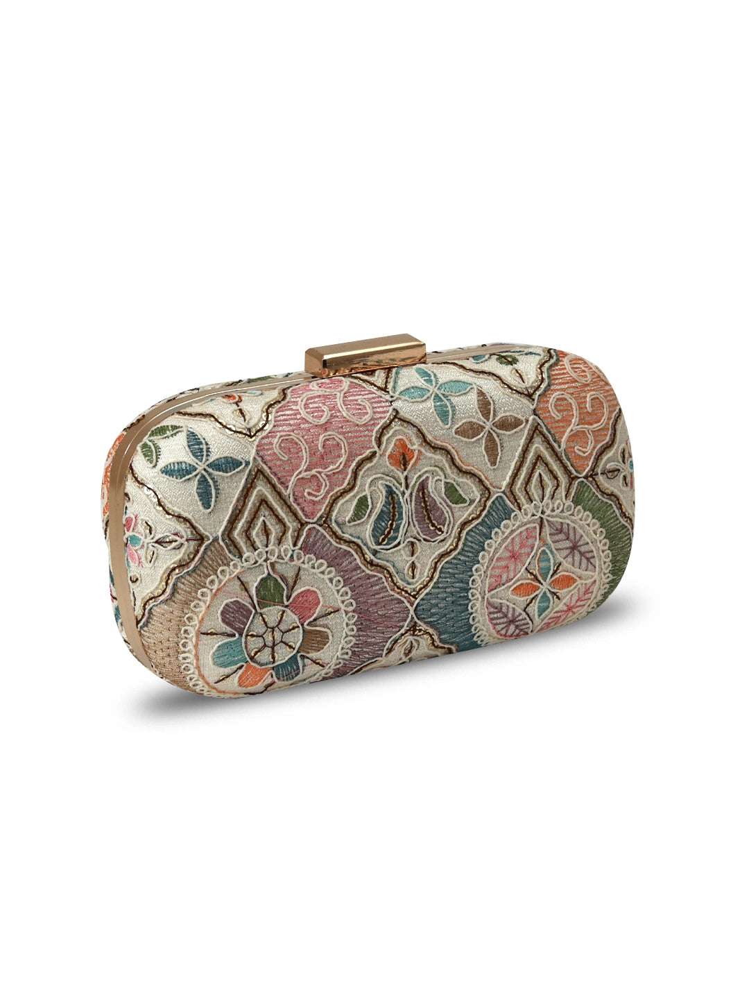 Mughal Long Clutch by The Tan Clan featuring intricate traditional embroidery and a long, elegant design.