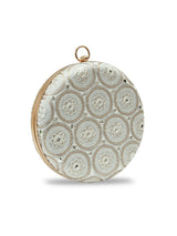 Inaara White Round Clutch