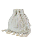 Nora White Tasselled Potli Bag