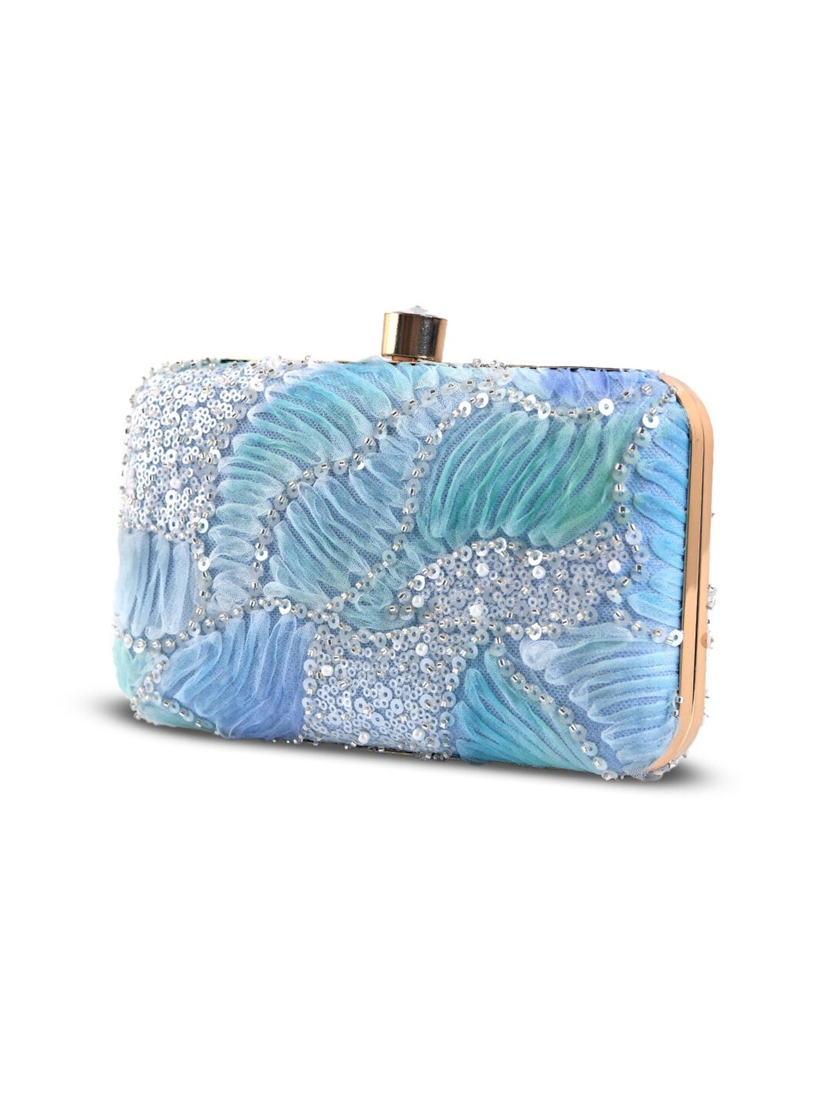 Aqua Blue Box Clutch