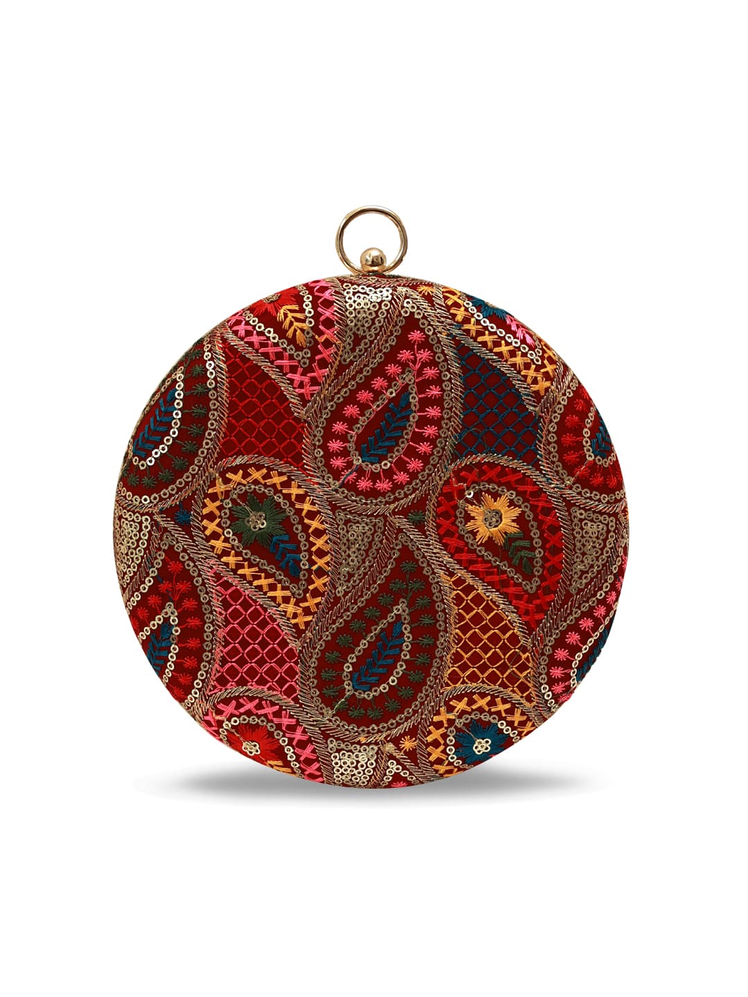 Multicolor Motif Round Clutch
