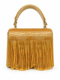 Maria Gold Handcrafted Beaded Tasselled Bag