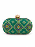 Mahi Light Green Oval Clutch