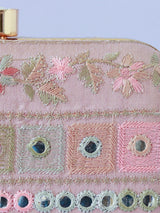 The Tan Clan Phulwaari floral box clutch with intricate embroidery and vibrant floral design for elegant occasions.