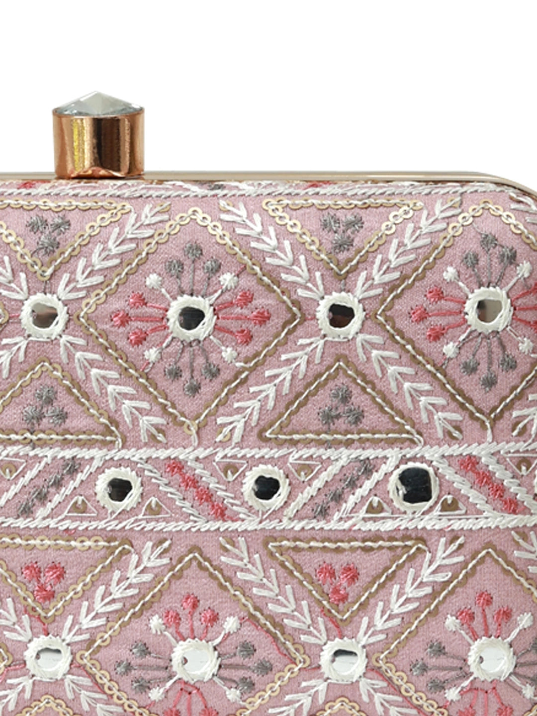 Pink box clutch purse from The Tan Clan's Ariba collection, featuring a stylish and compact design with a smooth finish.