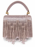 Maria Lilac Handcrafted Beaded Tasselled Bag