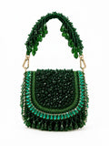 Zeenat Green Beaded Mini Flap