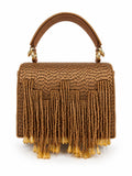 Maria Bronze Handcrafted Beaded Tasselled Bag