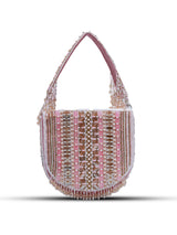 Pink flap-over bag with handle from The Tan Clan, featuring a stylish and functional design for everyday use.