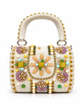 Basra White Hand Embroidered Mini Flap