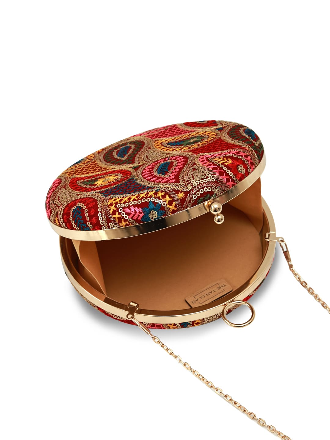 Multicolor Motif Round Clutch