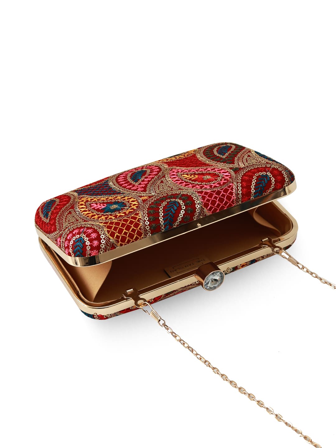 Multicolor Motif Box Clutch