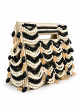 Multicolor handcrafted beaded bag by THE TAN CLAN featuring intricate beadwork and a compact, stylish design.