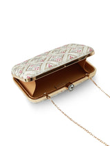 Ariba White Box Clutch by The Tan Clan with sleek rectangular design and minimalist style for elegant occasions