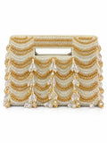 Lara White Handcrafted Beaded Bag