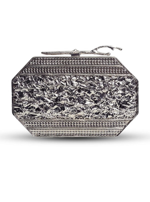 Burj Embellished Agate Stone Clutch