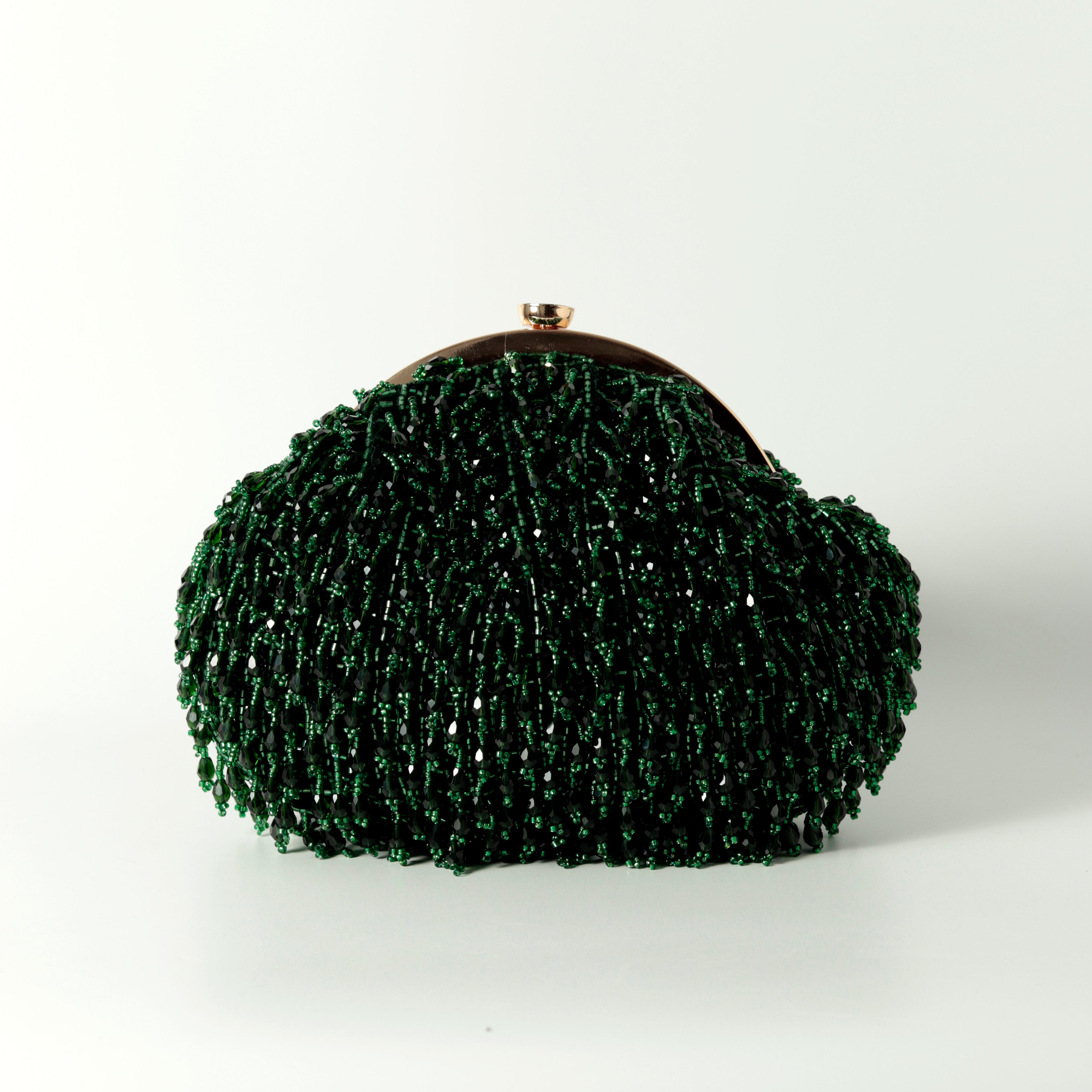 Rosa Batua Bag with Detachable Handle - Emerald