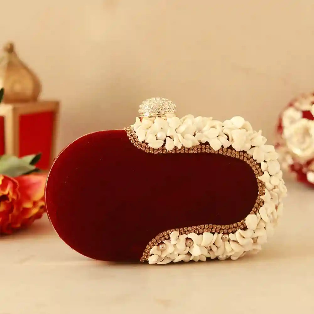 Dariya Sea Shells Hand Embroidered Clutch