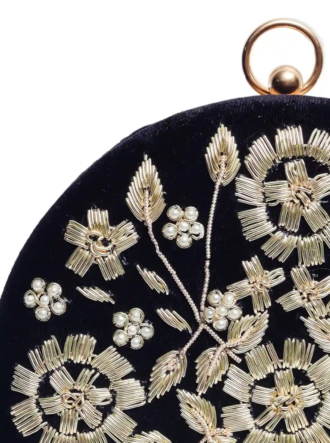 Shalimar Black Hand Embroidered Clutch