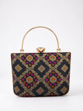 Mahi Black Casket Clutch
