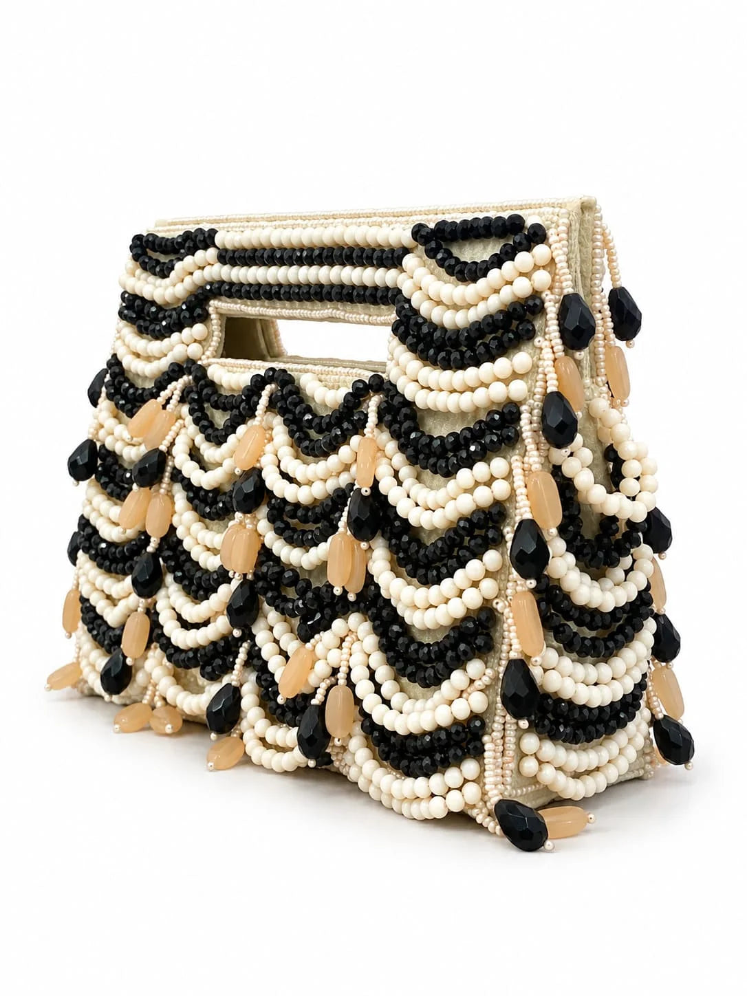 Lara multicolor handcrafted beaded bag by THE TAN CLAN with intricate beading and a compact, stylish design.