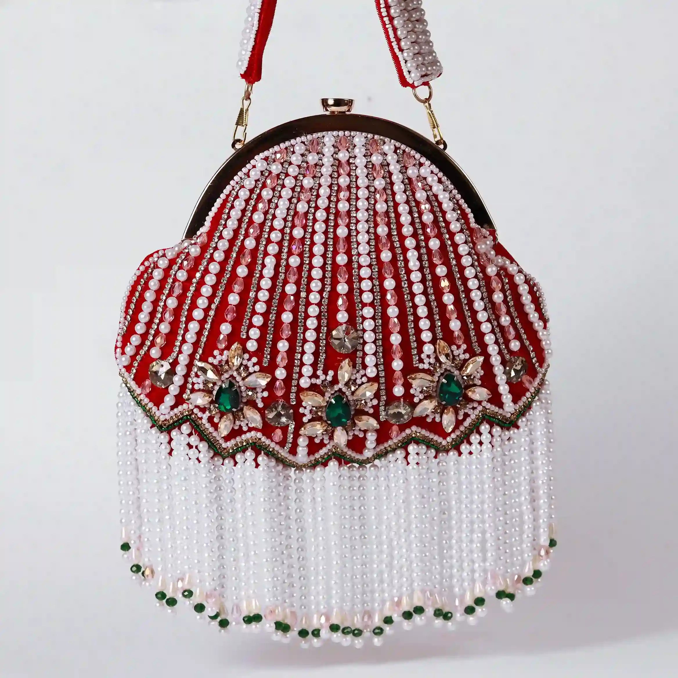 Frida Batua Bag with Detachable Handle - Red