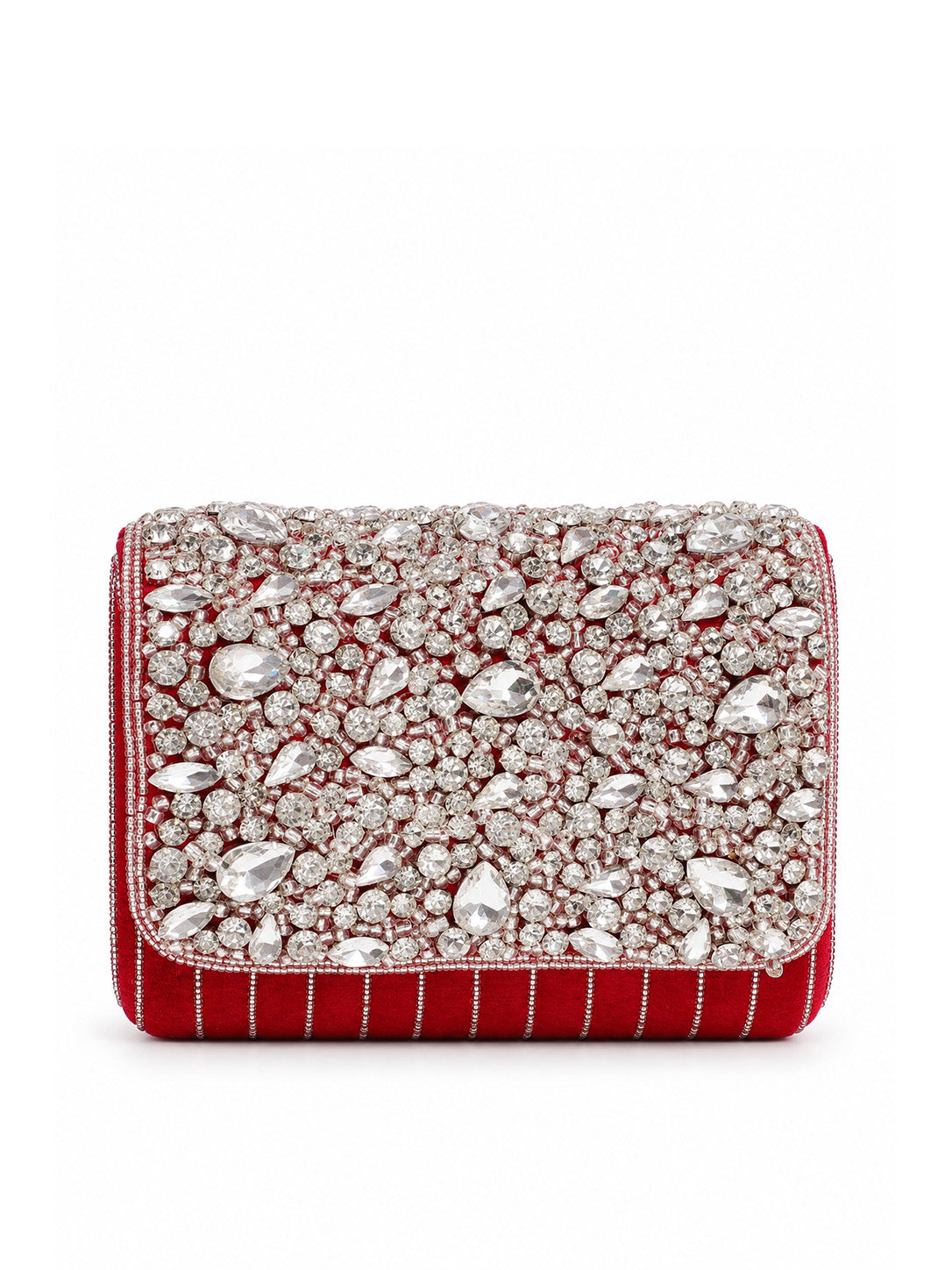 Grace Embellished Flap Over Bag by The Tan Clan featuring decorative embellishments and a flap closure.
